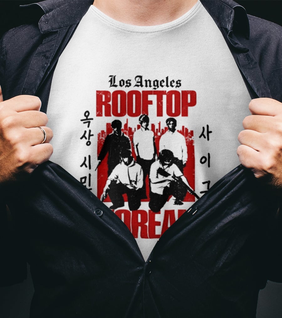 Los Angeles Rooftop Korean 1992 Historical T-Shirt