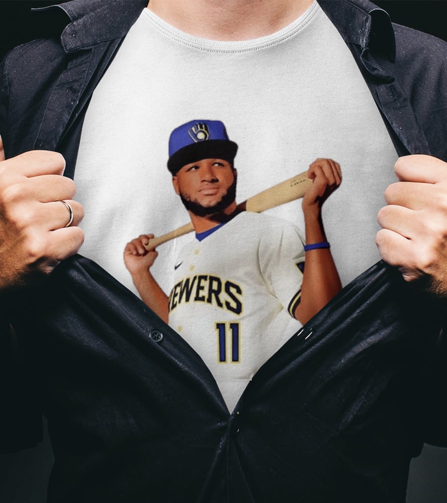 Manny Pina Milwaukee Brewers Number 11 Catcher MLB Baseball T-Shirt