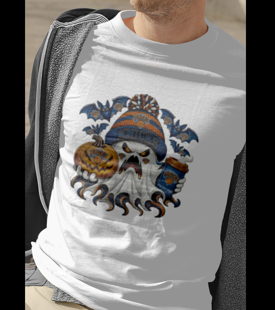 New York Knicks Ghost Pumpkin Coffee Halloween 2026 T-Shirt