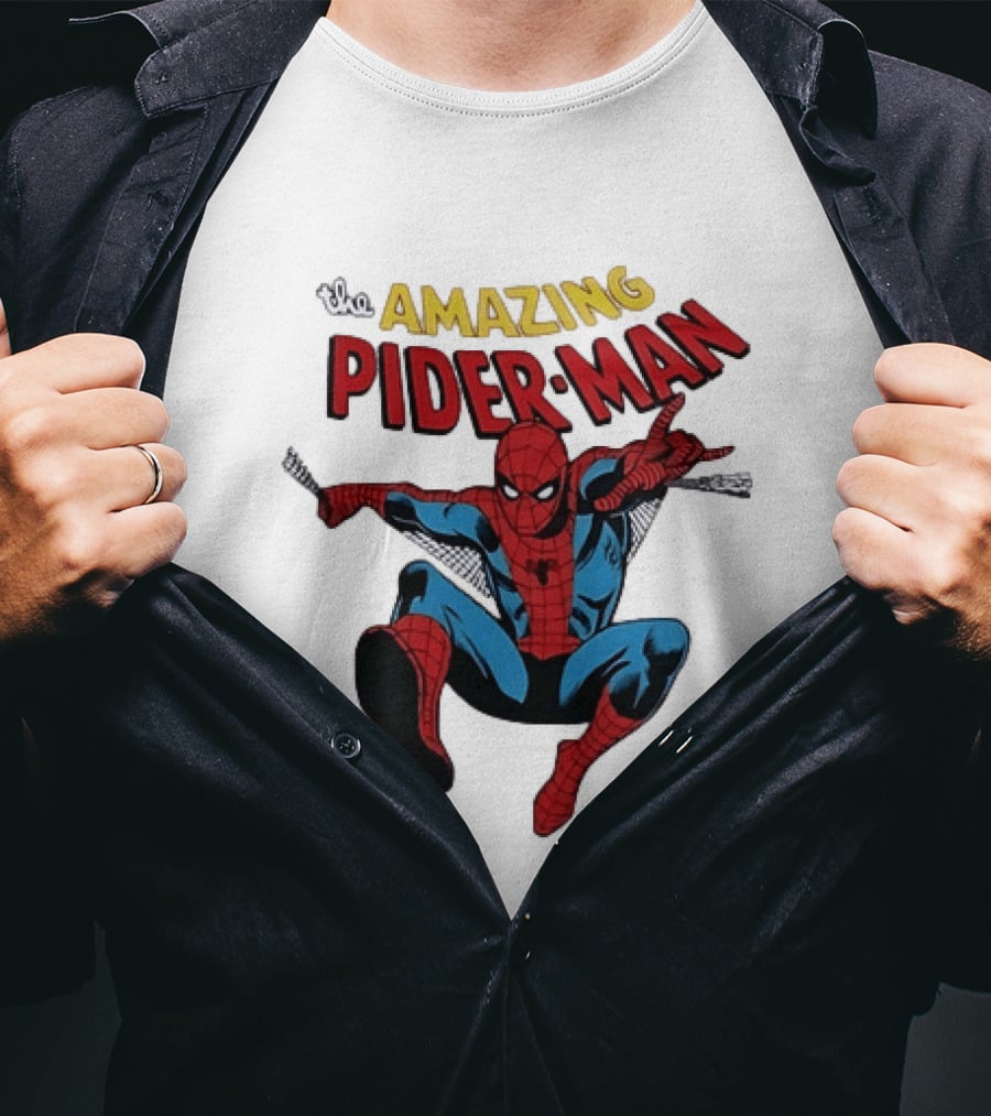 The Amazing Spider Man Marvel Superhero Classic Action Pose T-Shirt