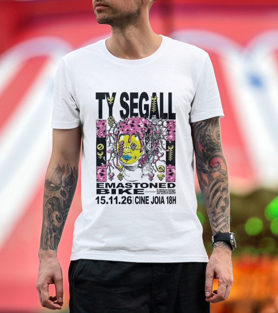 Ty Segall Emastoned Bike Concert At Cine Joia 15.11.26 18H Vibrant Psychedelic Face T-Shirt