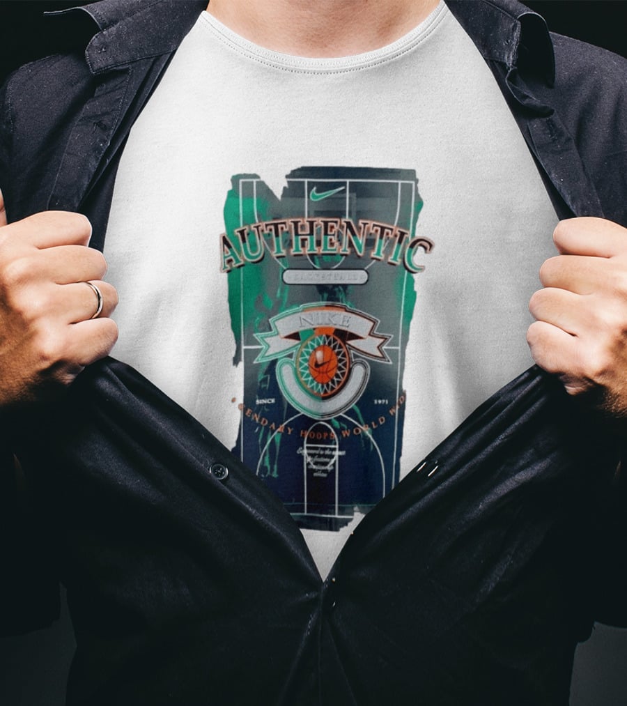 Authentic Nike Basketball Legendary Hoops Worldwide Since 1971 T-Shirt