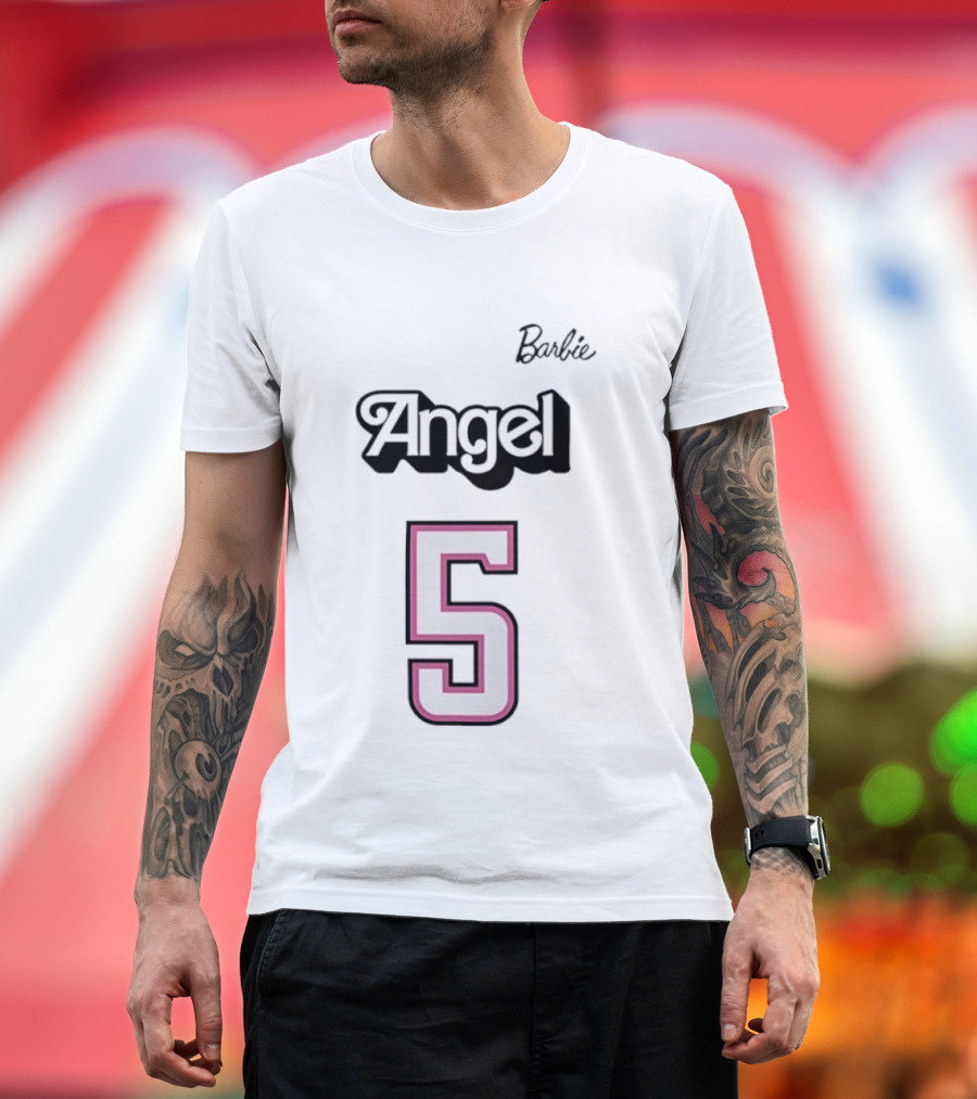 Barbie Angel 5 Pink Jersey T-Shirt