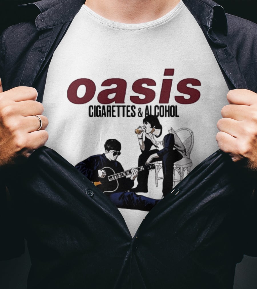 Oasis Cigarettes & Alcohol Britpop Band Music Fans T-Shirt