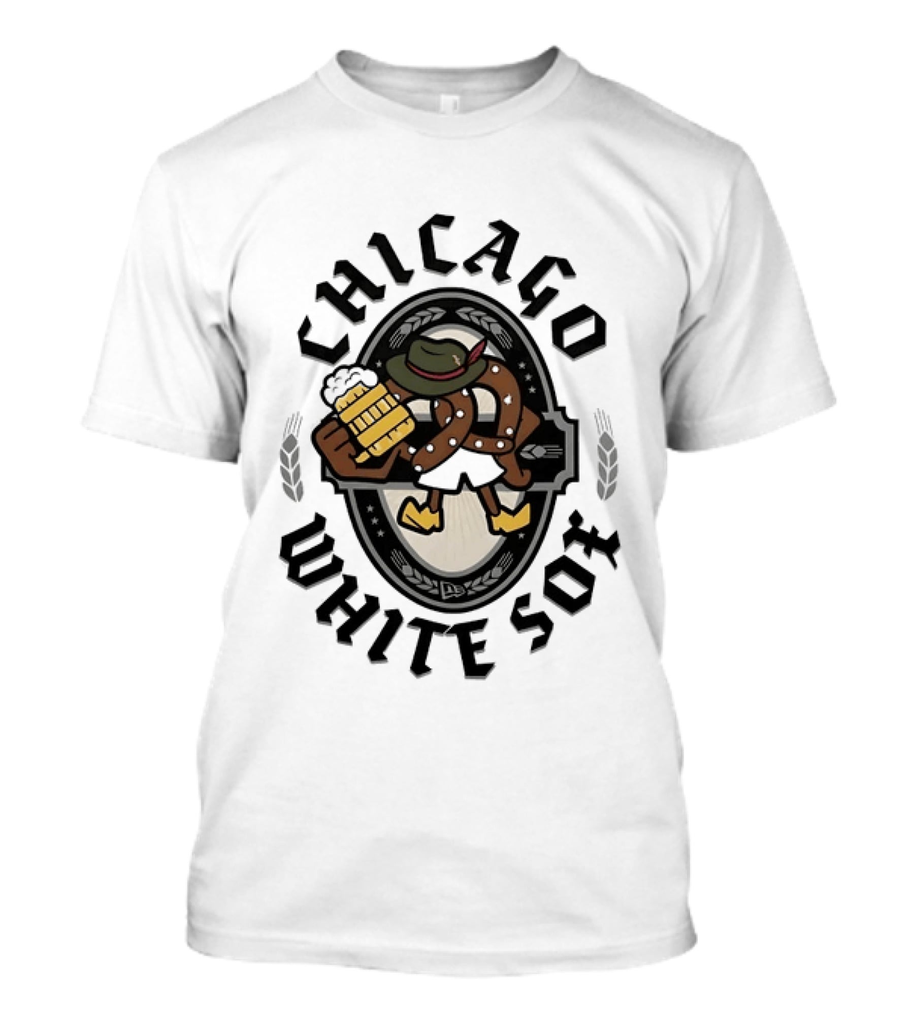 Chicago White Sox Oktoberfest Pretzel Beer Barrel Baseball Lederhosen T-Shirt