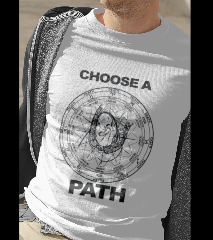 Choose A Path Death Humiliation Despair Occult Symbolic Wheel T-Shirt