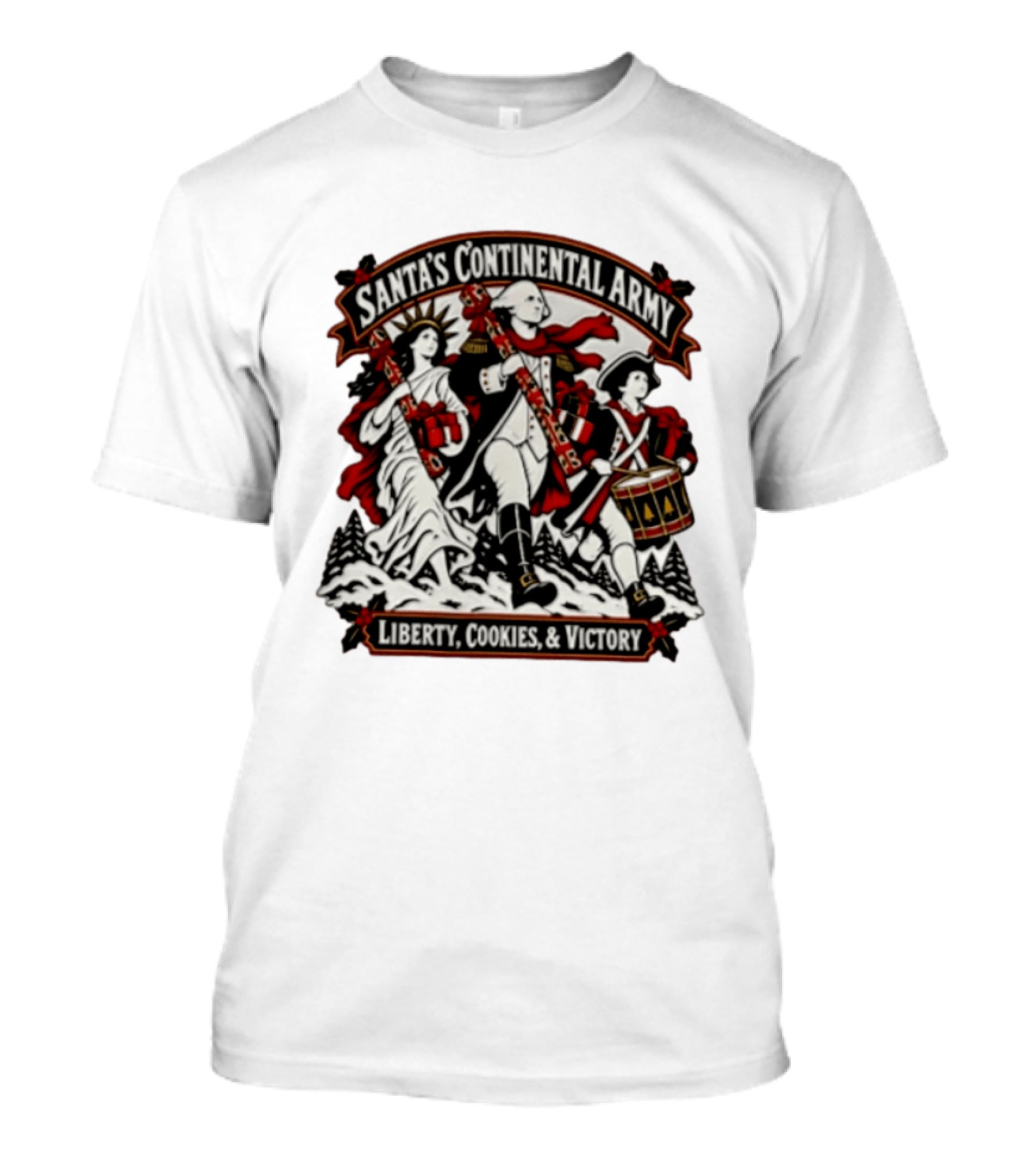 Santa's Continental Army Liberty Cookies And Victory T-Shirt