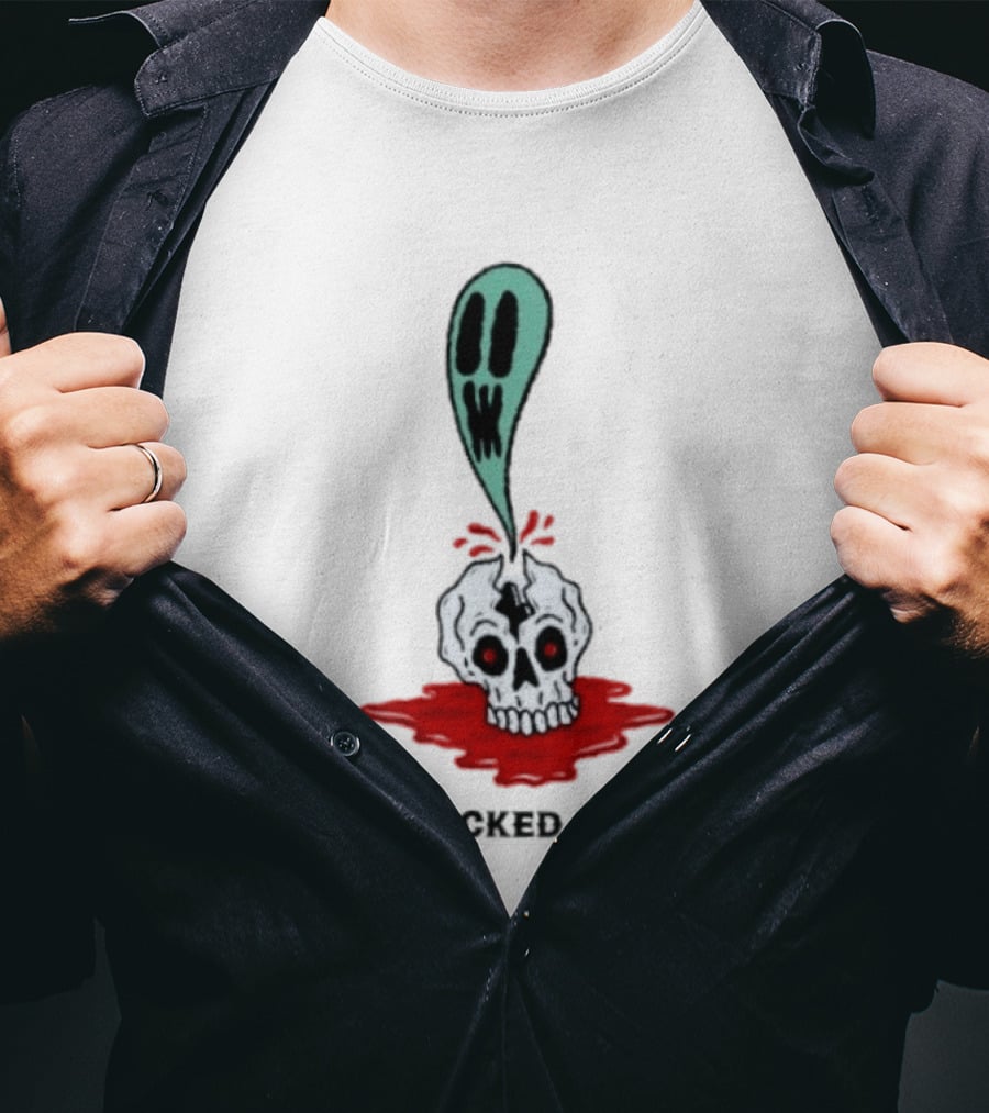 Ed Out Ghost Skull Death Spooky Work T-Shirt