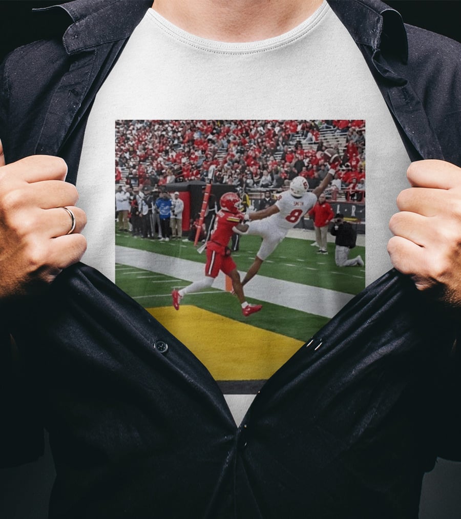 Smith Number 8 Stanford Cardinal Football Touchdown Catch Action T-Shirt