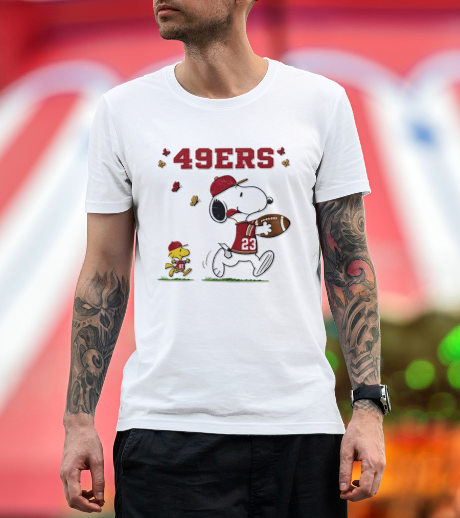 Snoopy Vs Woodstocks 49ers Football Comic T-Shirt