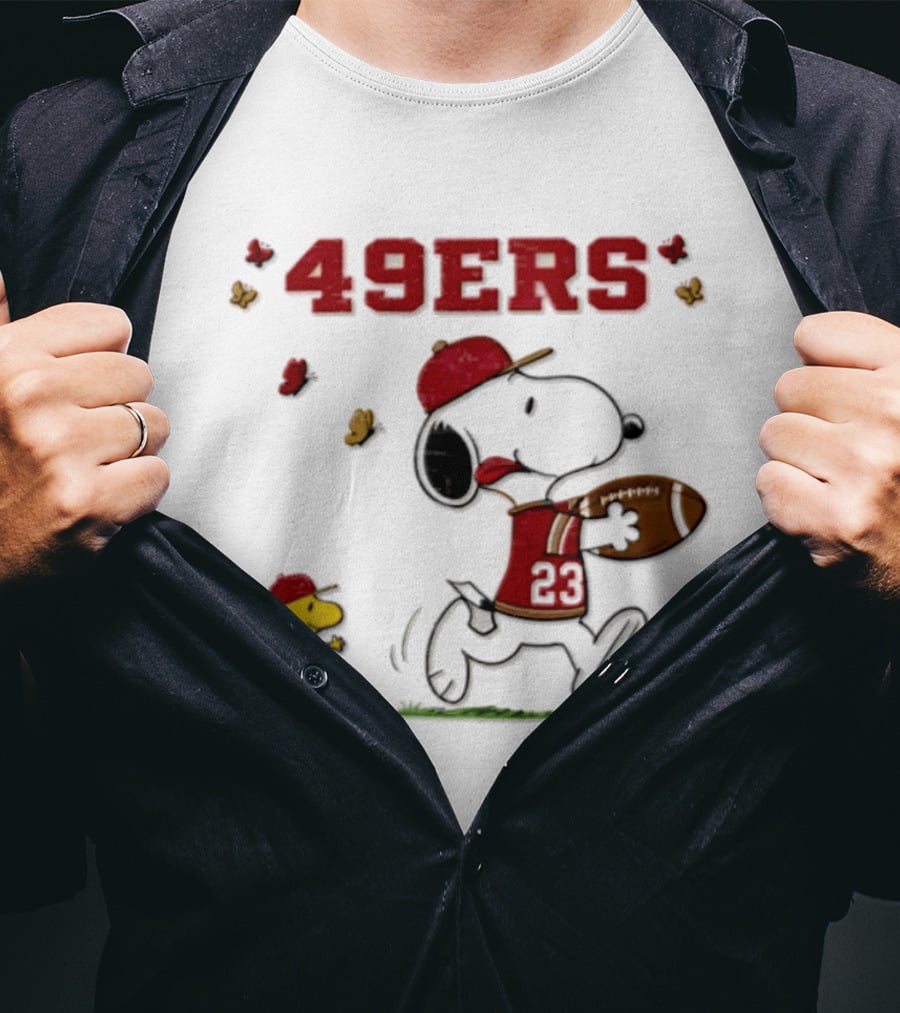 Snoopy Vs Woodstocks 49ers Football Comic T-Shirt