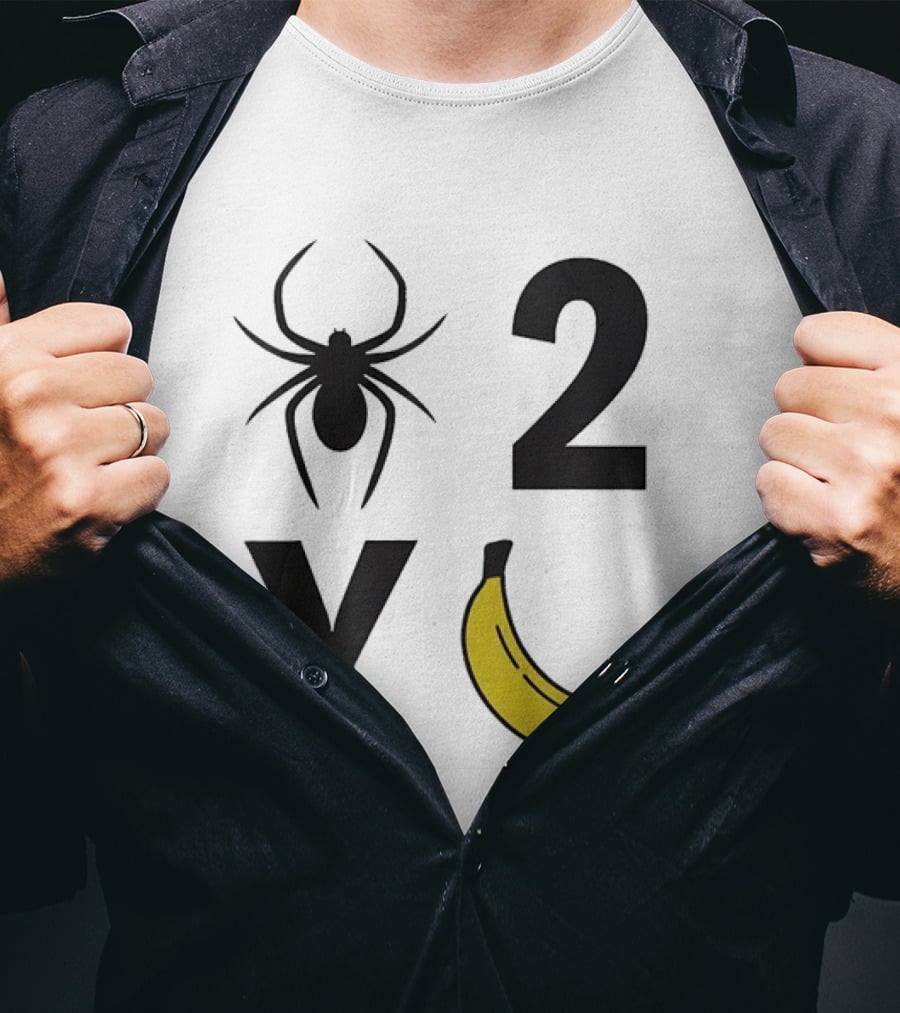 Spider 2 Y Banana Rebus Wordplay Visual Pun T-Shirt