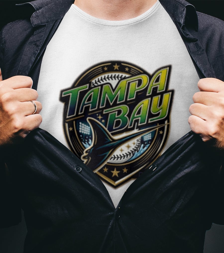 Tampa Bay Rays Devil Ray Vintage Wordmark T-Shirt