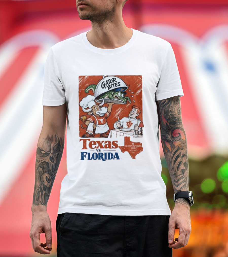 Texas Vs Florida Gator Bites Austin Sports Club T-Shirt