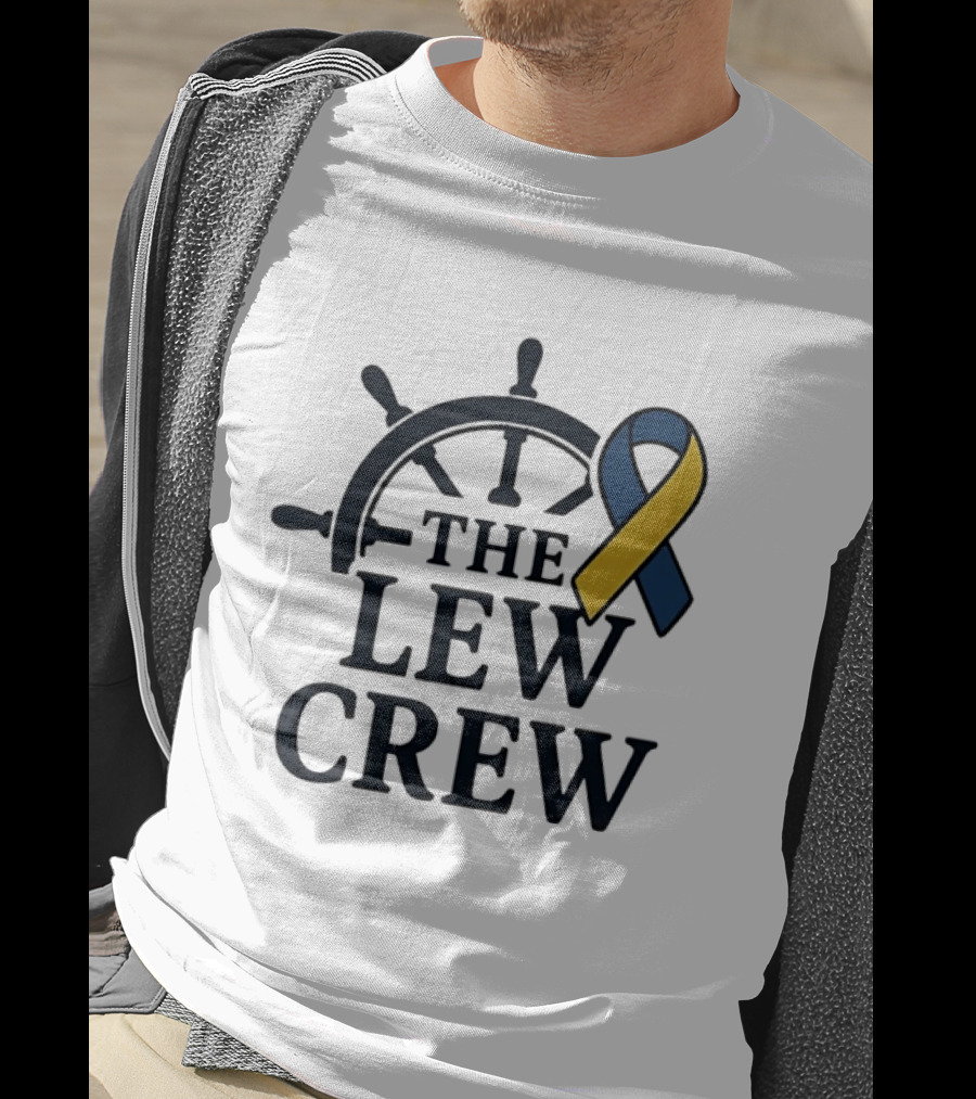 The Lew Crew Awareness Ribbon Support Nautical Wheel Steering T-Shirt