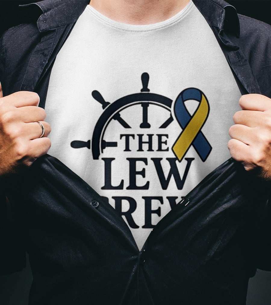 The Lew Crew Awareness Ribbon Support Nautical Wheel Steering T-Shirt