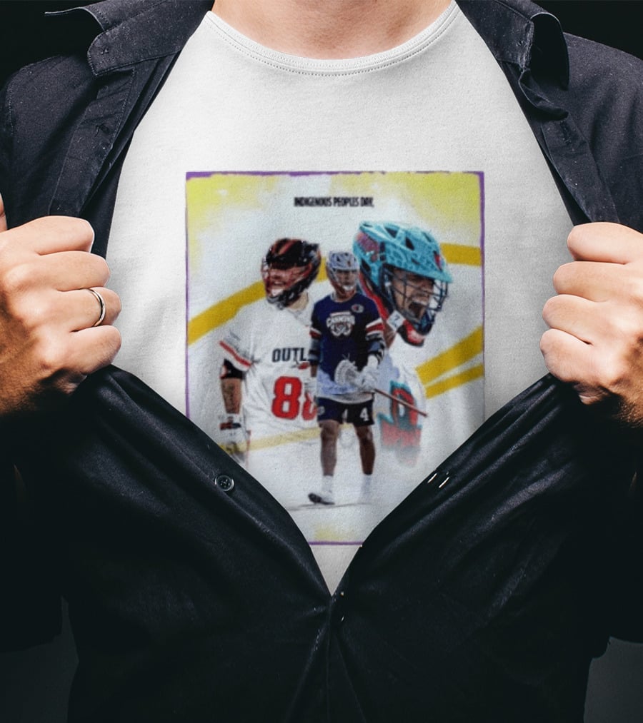 Indigenous Peoples Day PLL Lacrosse Cannons Outlaws Player Collage T-Shirt