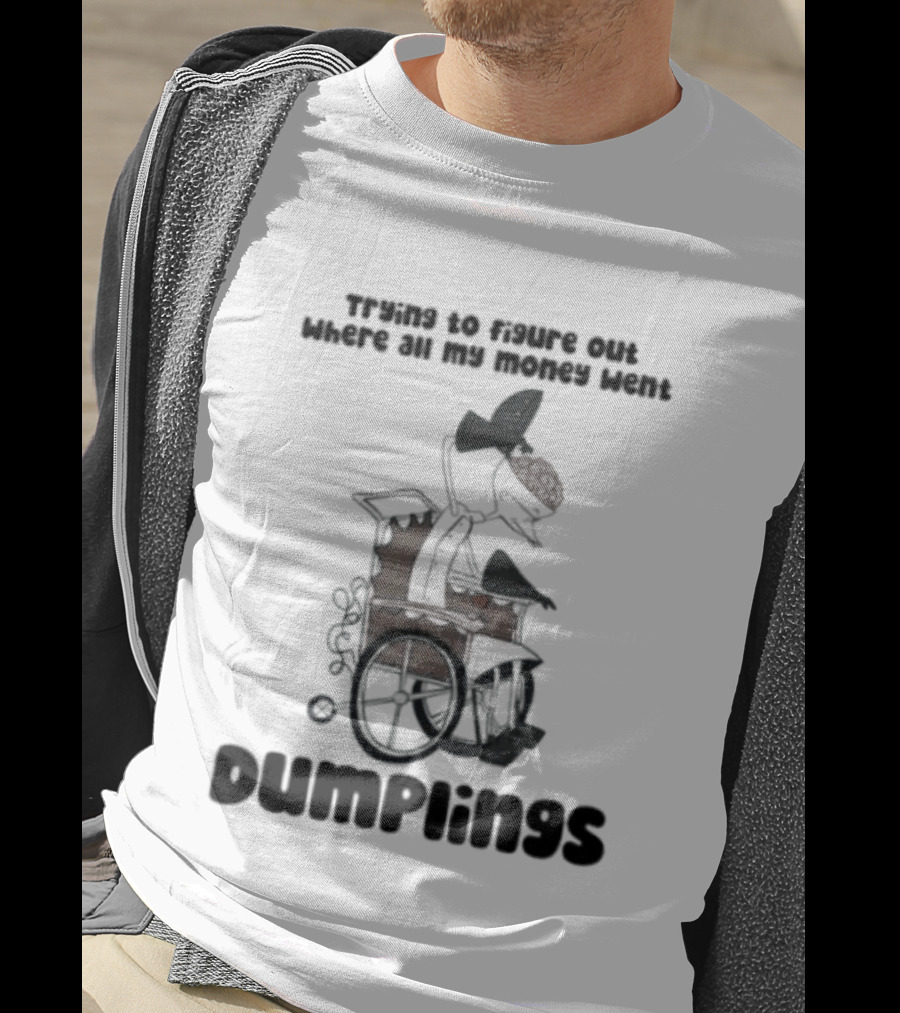 Trying To Figure Out Where All My Money Went Dumplings Vintage Cartoon T-Shirt