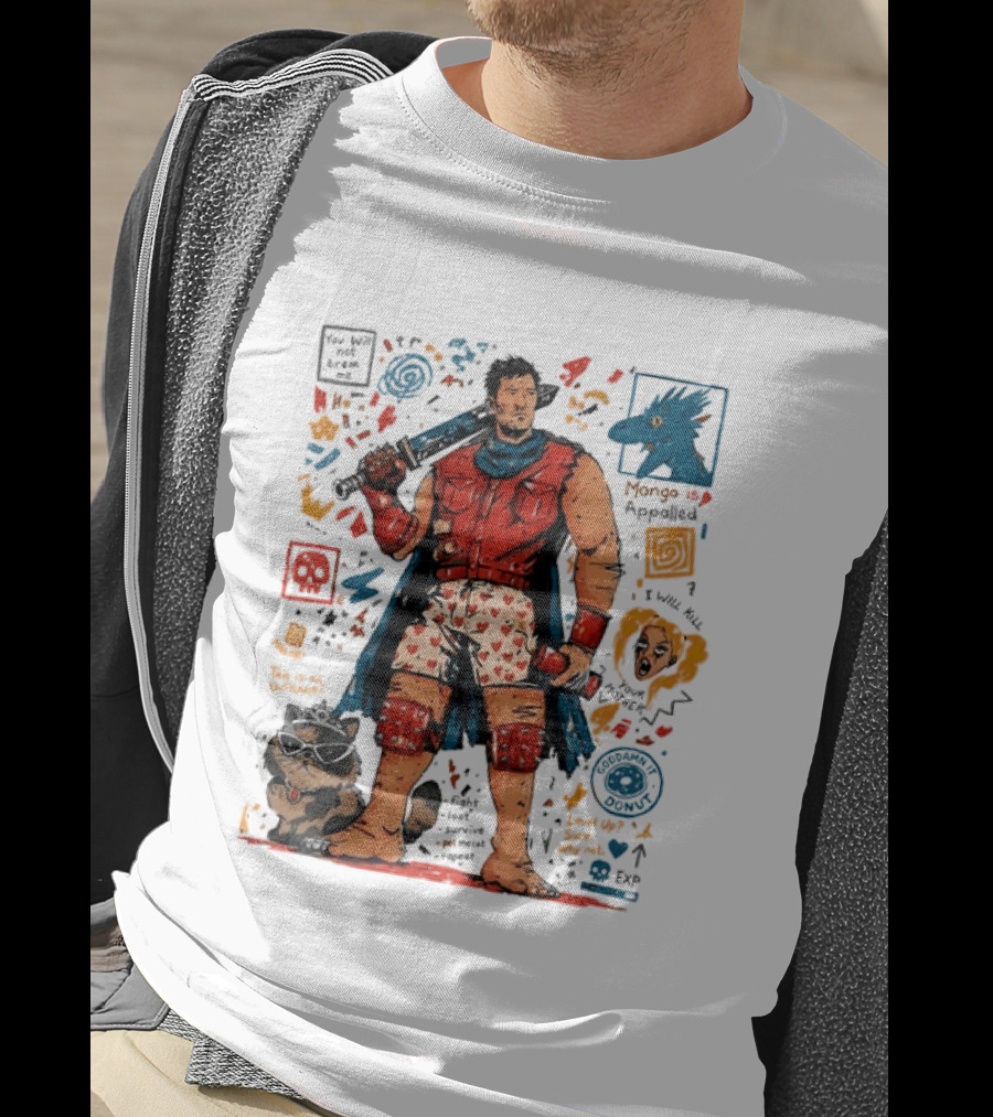 Mongo Is Appalled Goddamn It Donut Fantasy Adventure Comic Style Hero Boxer Villain Playful Quotes T-Shirt