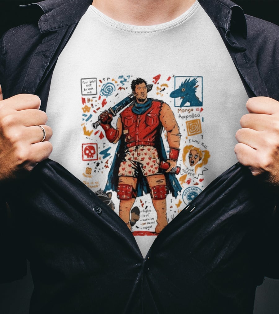 Mongo Is Appalled Goddamn It Donut Fantasy Adventure Comic Style Hero Boxer Villain Playful Quotes T-Shirt