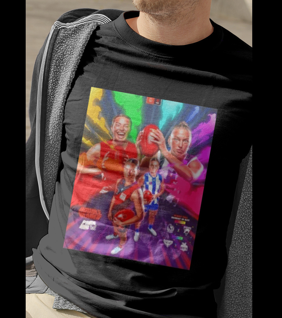 Double Header AFLW Pride Round Sydney Essendon North Windy Hill T-Shirt