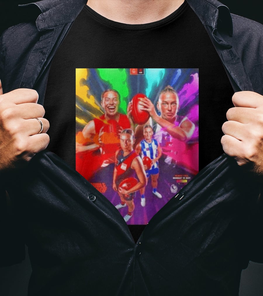 Double Header AFLW Pride Round Sydney Essendon North Windy Hill T-Shirt