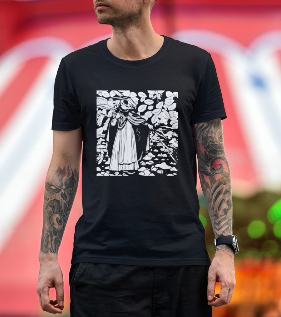 Dark Forest Mage Rabbit Skull With Lightning T-Shirt