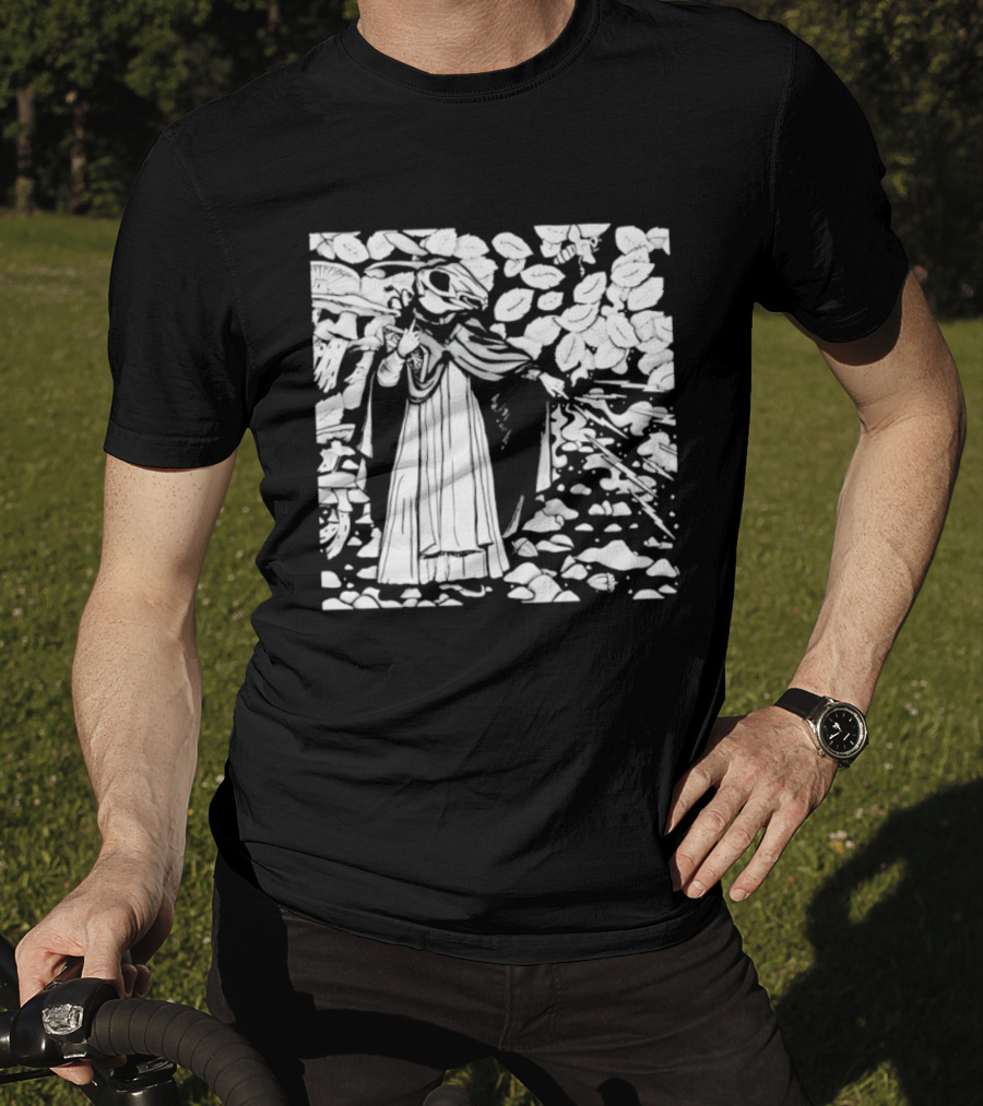 Dark Forest Mage Rabbit Skull With Lightning T-Shirt