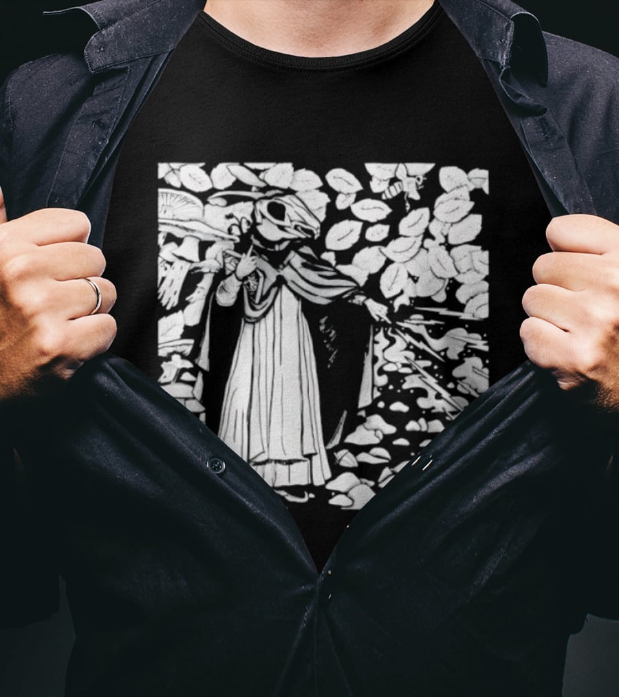 Dark Forest Mage Rabbit Skull With Lightning T-Shirt