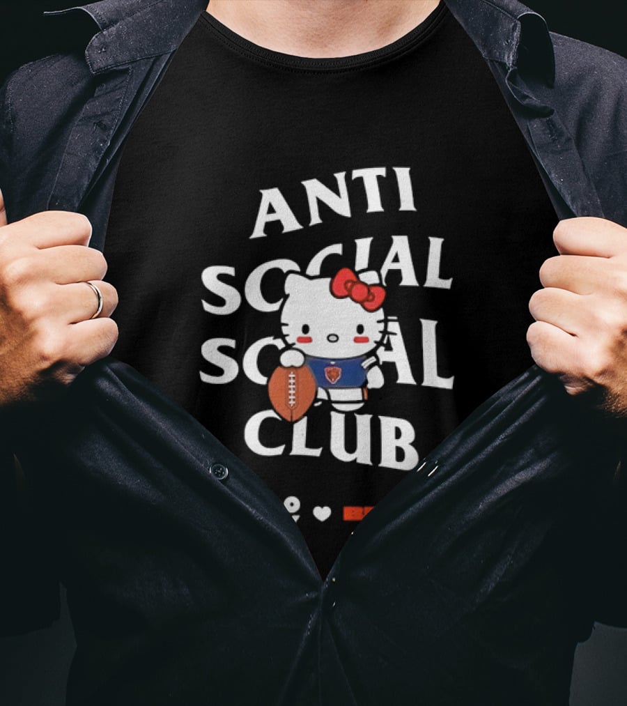 Anti Social Social Club Hello Kitty Chicago Bears Collaboration T-Shirt
