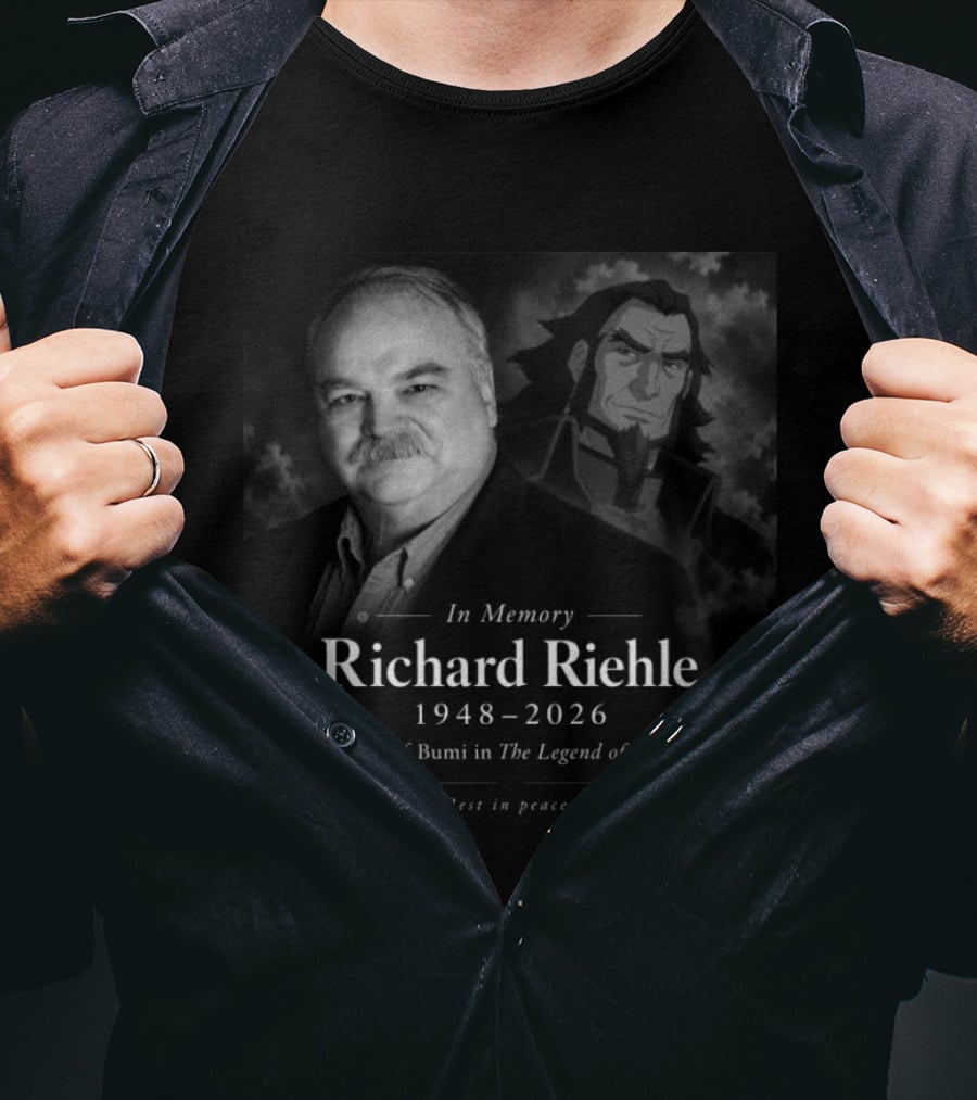 Richard Riehle 1948 2026 Voice Of Bumi The Legend Of Korra In Memory T-Shirt