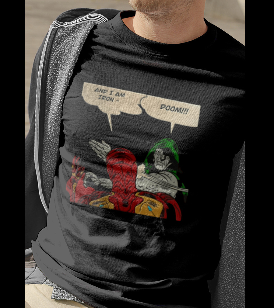 Iron Man Doctor Doom And I Am Iron Doom Slap Comic T-Shirt