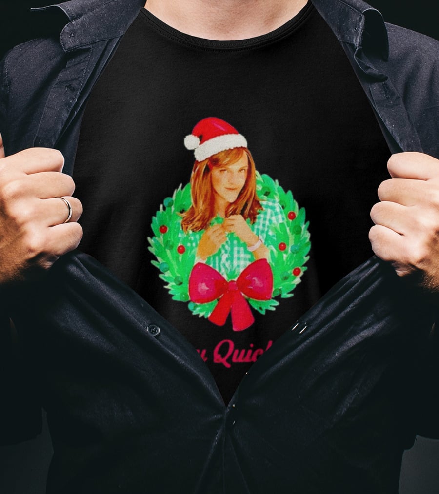 Merry Quichemas Santa Hat Wreath Gilmore Girls Christmas T-Shirt