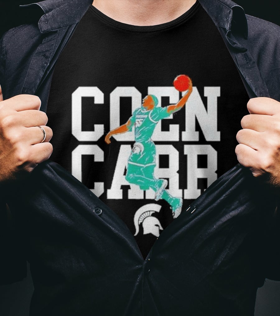 Coen Carr Michigan State Basketball Dunking Spartan T-Shirt