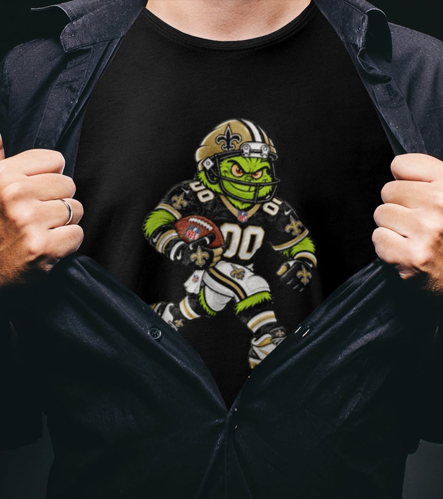 New Orleans Saints NFL Grinch Football Player T-Shirt