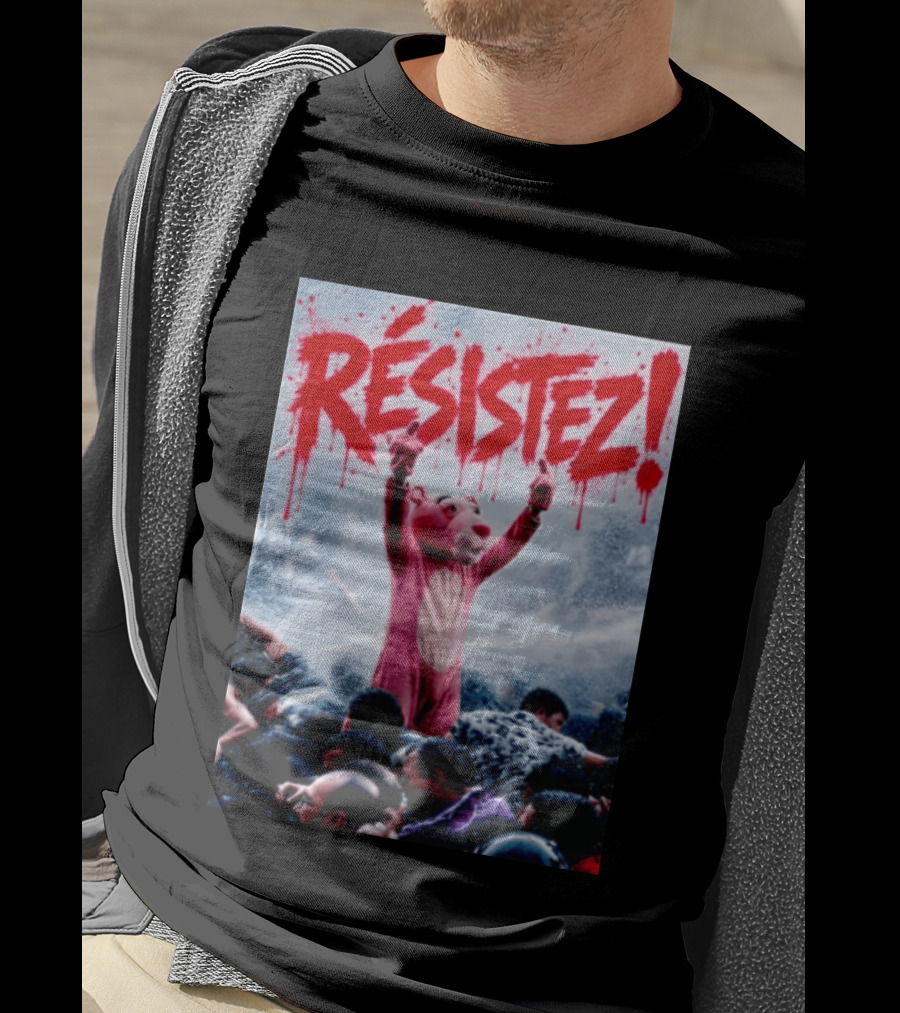 Résistez Paris Protest Panther Pink Costume T-Shirt