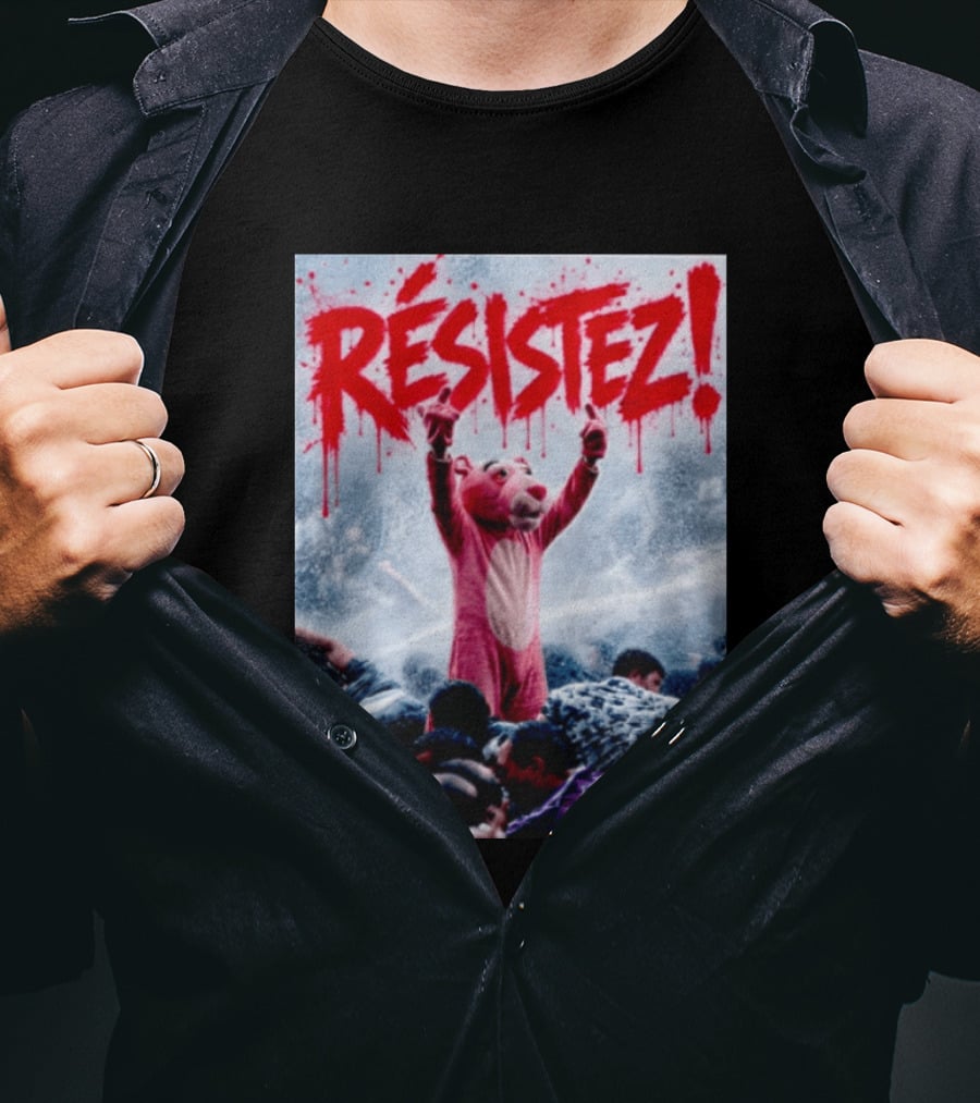 Résistez Paris Protest Panther Pink Costume T-Shirt