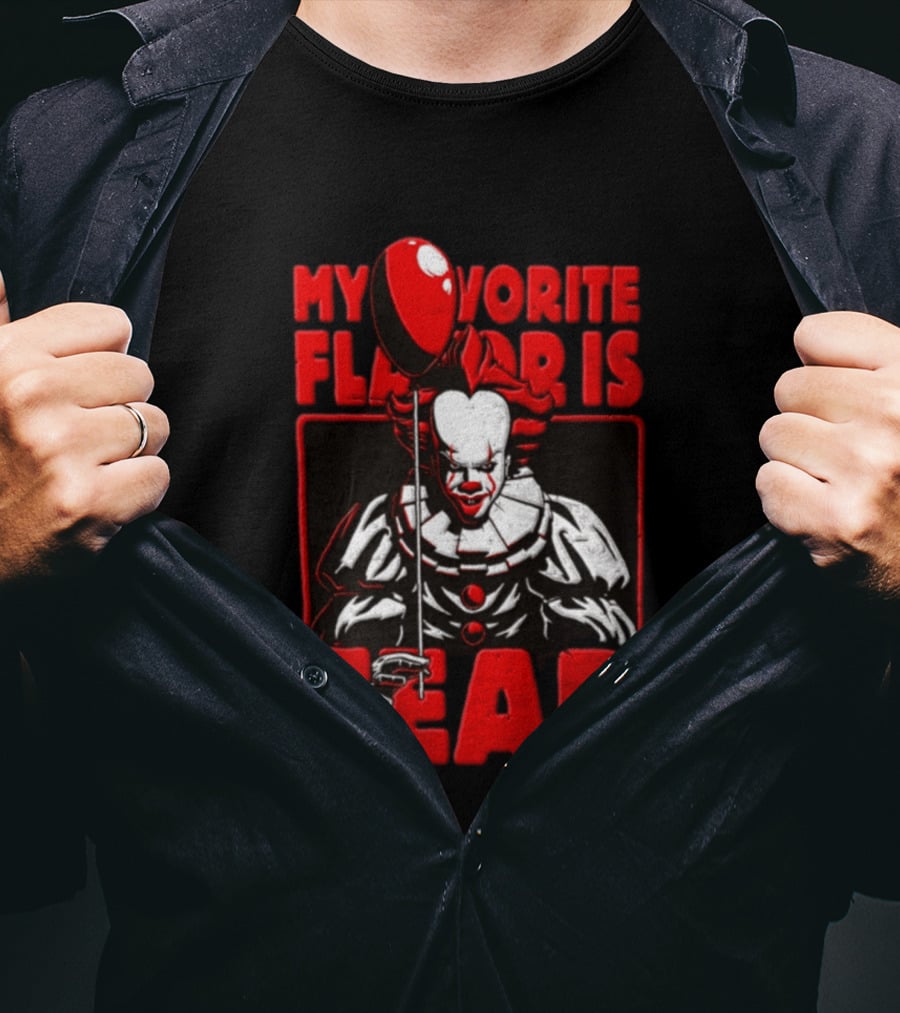 Pennywise IT Horror My Favorite Flavor Is Fear The Clown T-Shirt
