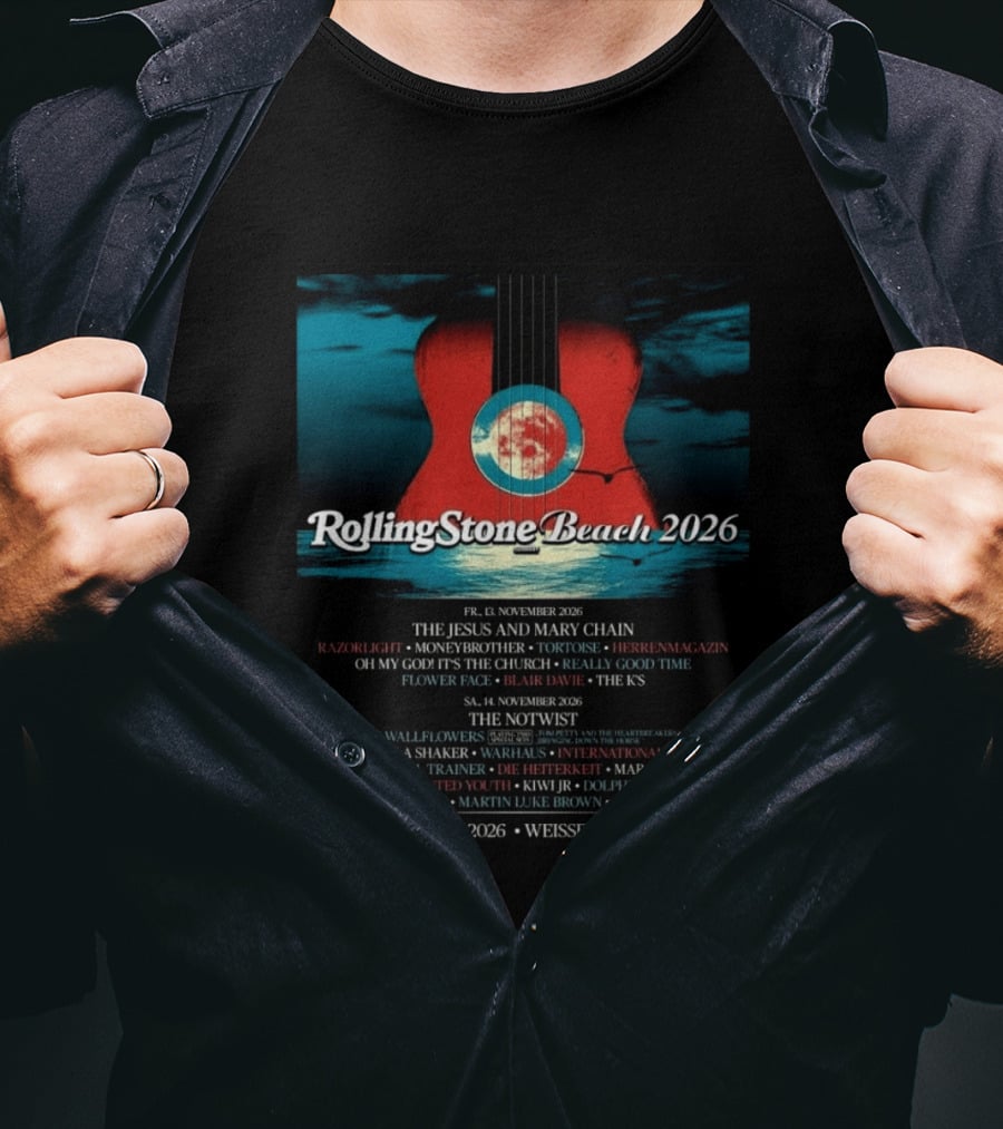 Rolling Stone Beach 2026 The Jesus And Mary Chain Weissenhäuser Strand November 13 14 Festival Lineup T-Shirt