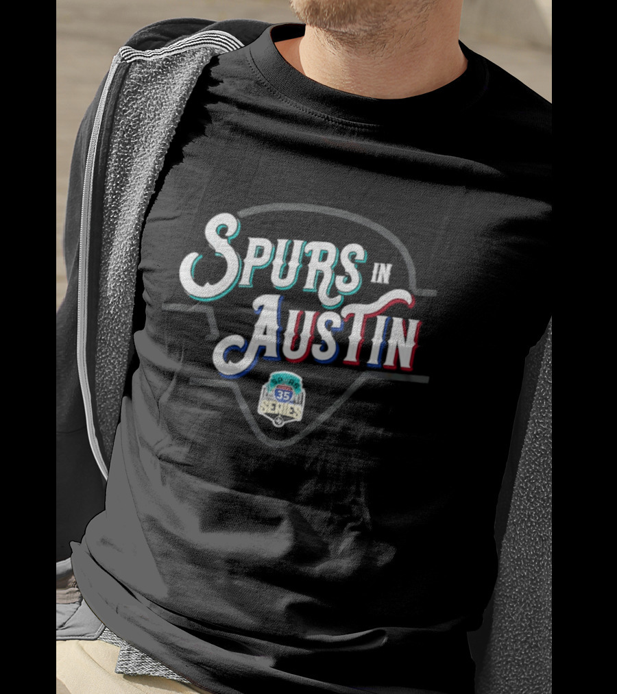 San Antonio Spurs In Austin Interstate 35 Series T-Shirt