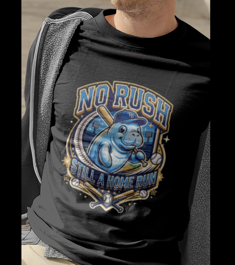 Tampa Bay Rays Manatee No Rush Still A Home Run Baseball Stadium T-Shirt