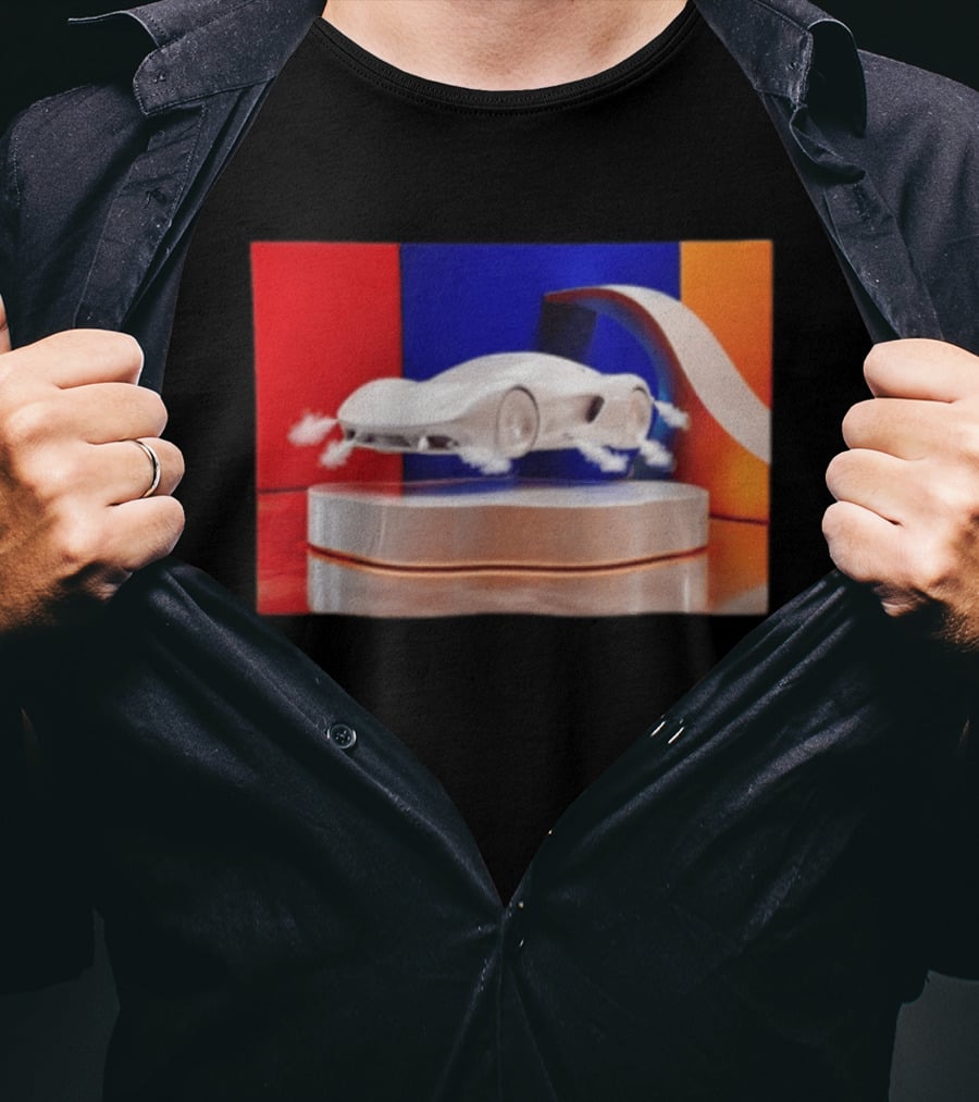 Tesla Roadster Flying Car Concept Futuristic Design With Dynamic T-Shirt