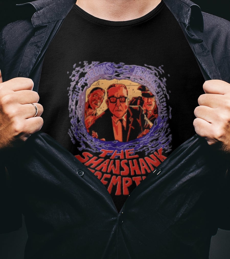 Tim Robbins Morgan Freeman The Shawshank Redemption Christmas Three Men Looking T-Shirt