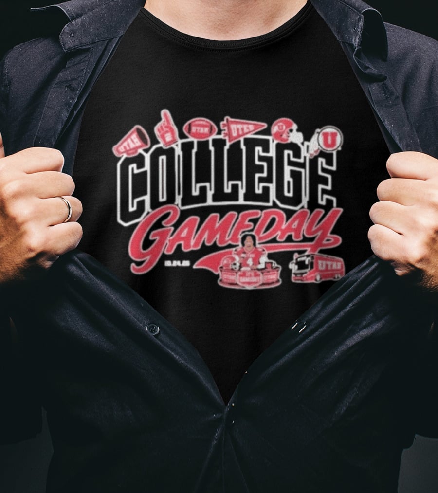 Utah Utes College Gameday 102426 It's Gameday Player No 4 Football Celebration T-Shirt