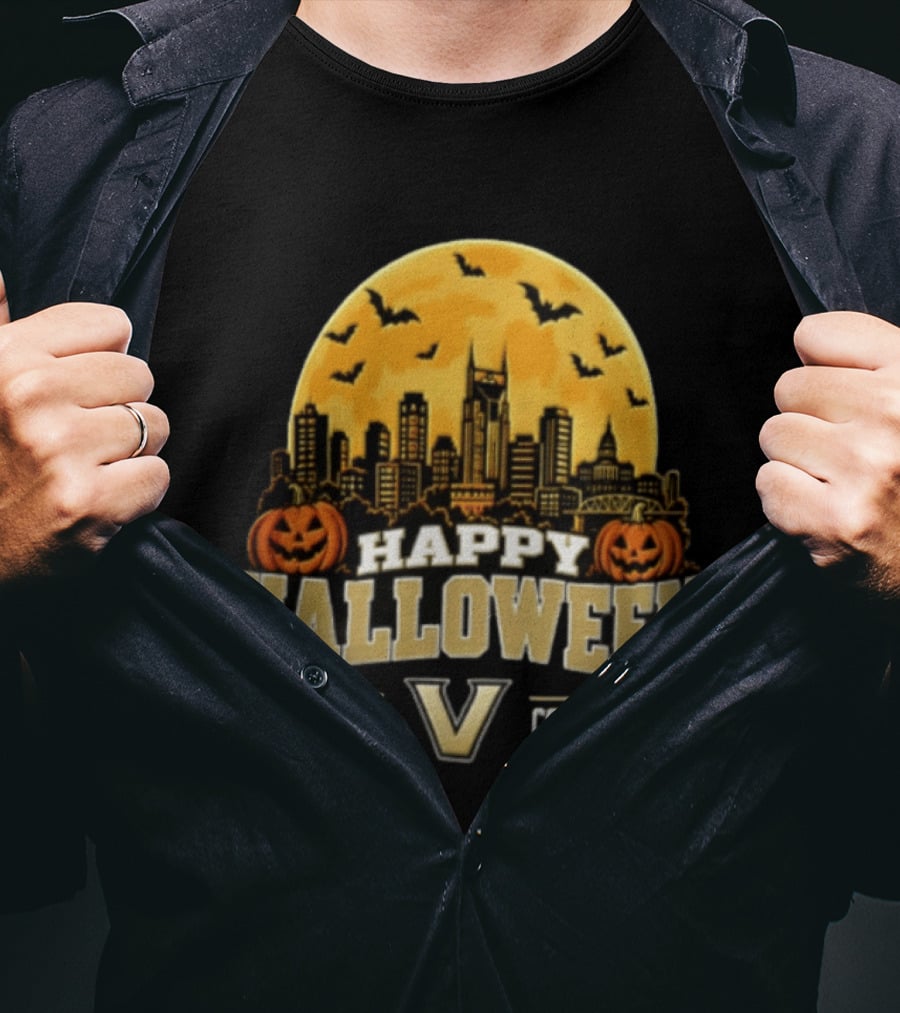 Vanderbilt Commodores Happy Halloween Skyline V 2026 T-Shirt