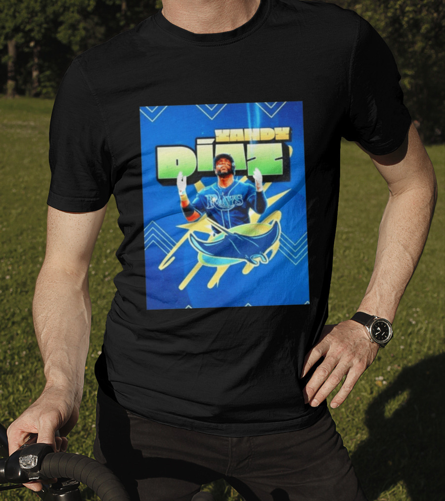 Yandy Diaz Tampa Bay Rays MLB Baseball Player Graphic With Manta Ray T-Shirt