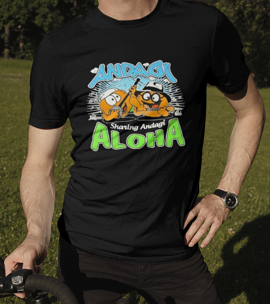Andagi Sharing Aloha Music Japanese Cartoon Characters T-Shirt