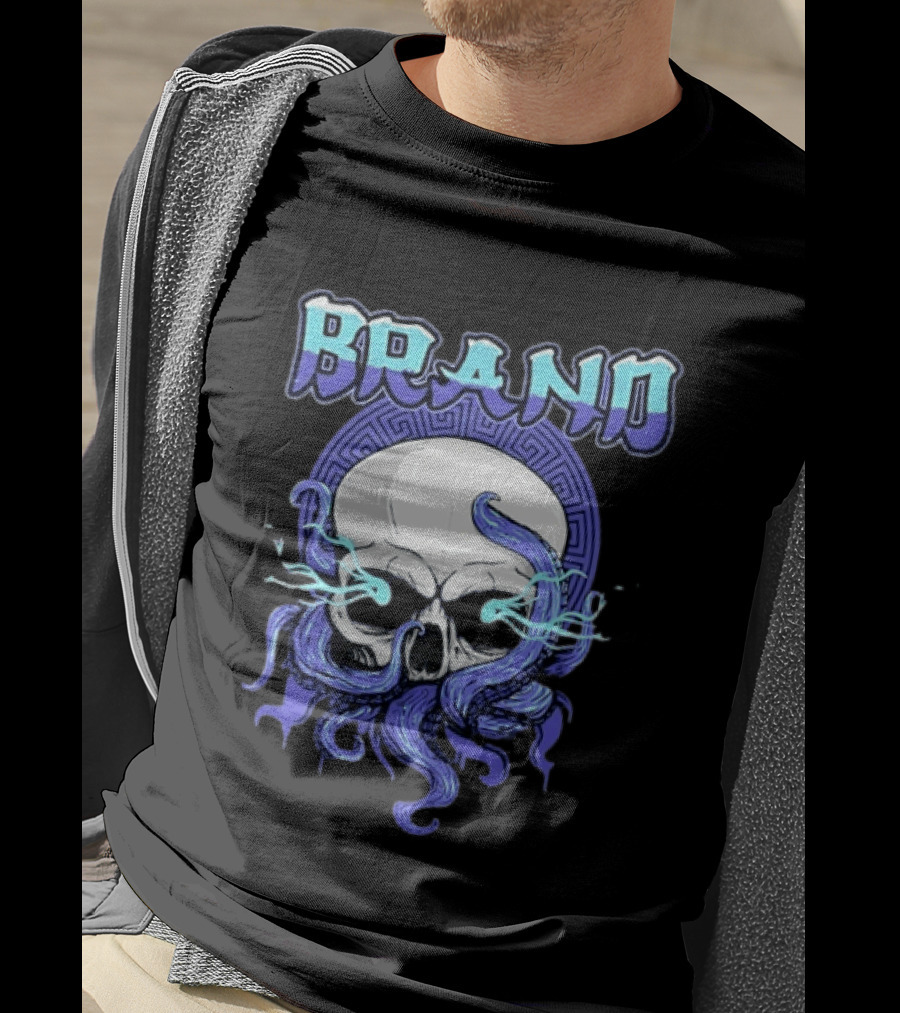 BRAND Skull With Tentacles Gothic Dark Spooky T-Shirt