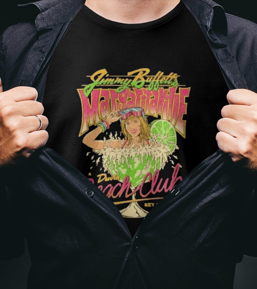 Jimmy Buffett Margaritaville Duvin Beach Club Key West FL Retro Vibes T-Shirt