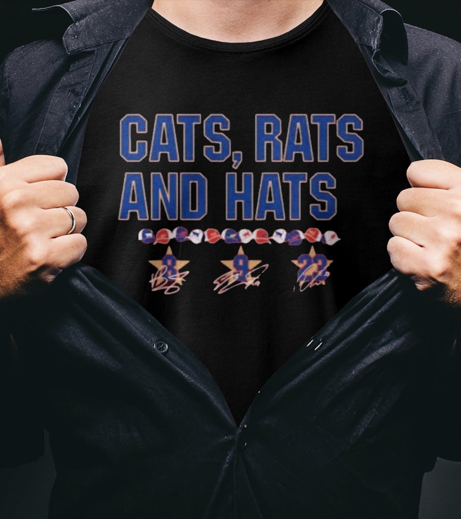 Cats Rats And Hats Colorful Baseball Caps 8 9 23 T-Shirt